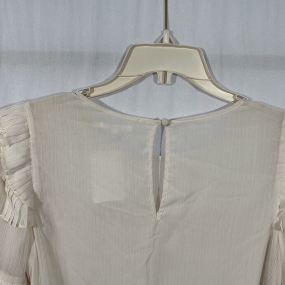 USED $158 Tularosa [ XS ] Margo Ruffle‎ 3/4 Sleeve Top in Cloud Ivory - Picture 14 of 16
